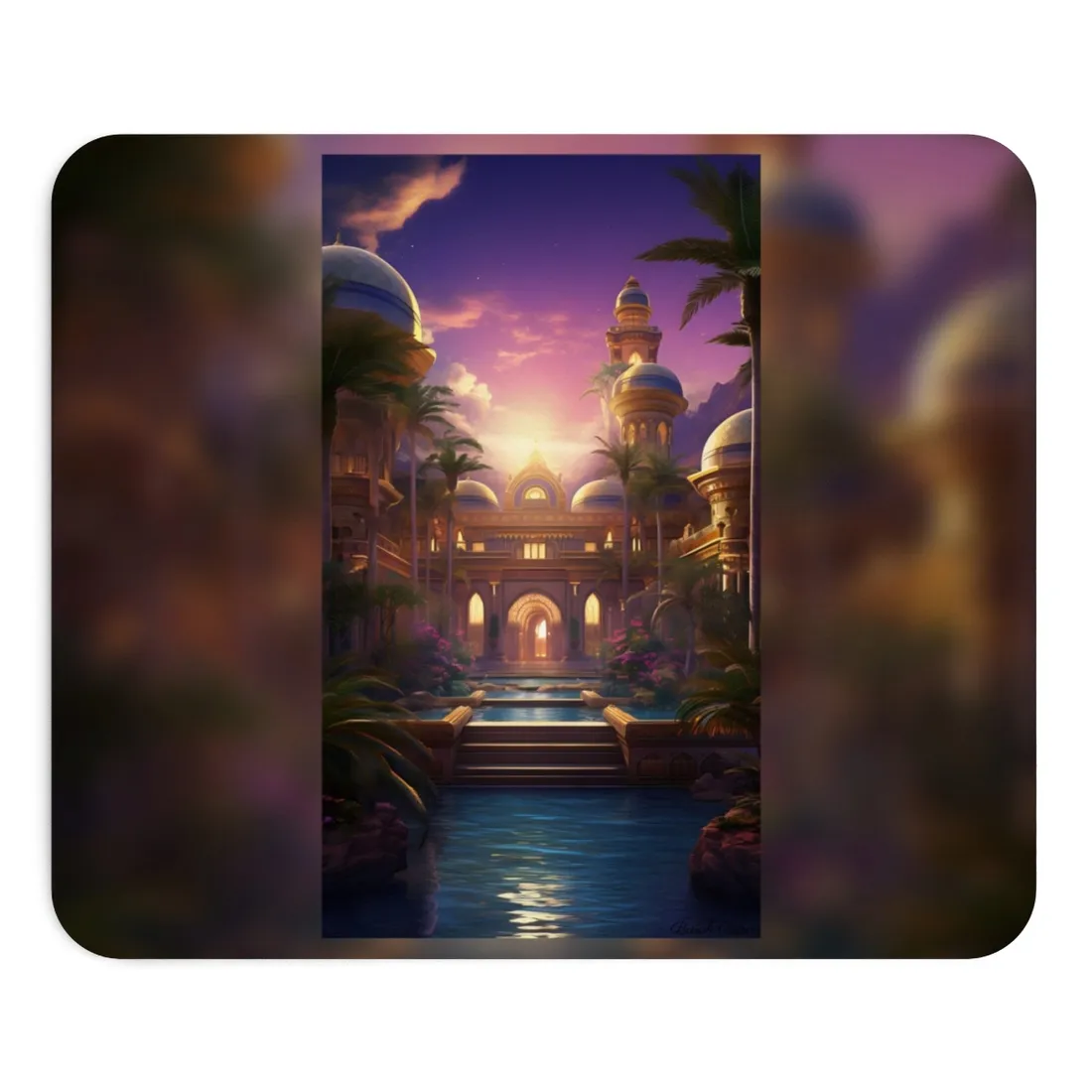 Mythical Desert Oasis: Arabian Nights-Inspired - Mouse Pad