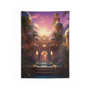 Golden Domed Palace at Dusk Wall Tapestry