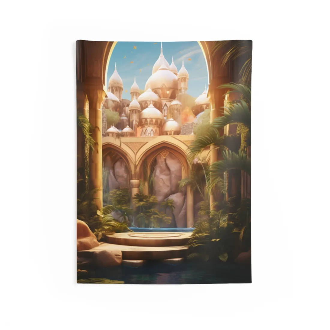 Mythical Desert Oasis: Arabian Nights Inspired - Wall Tapestry