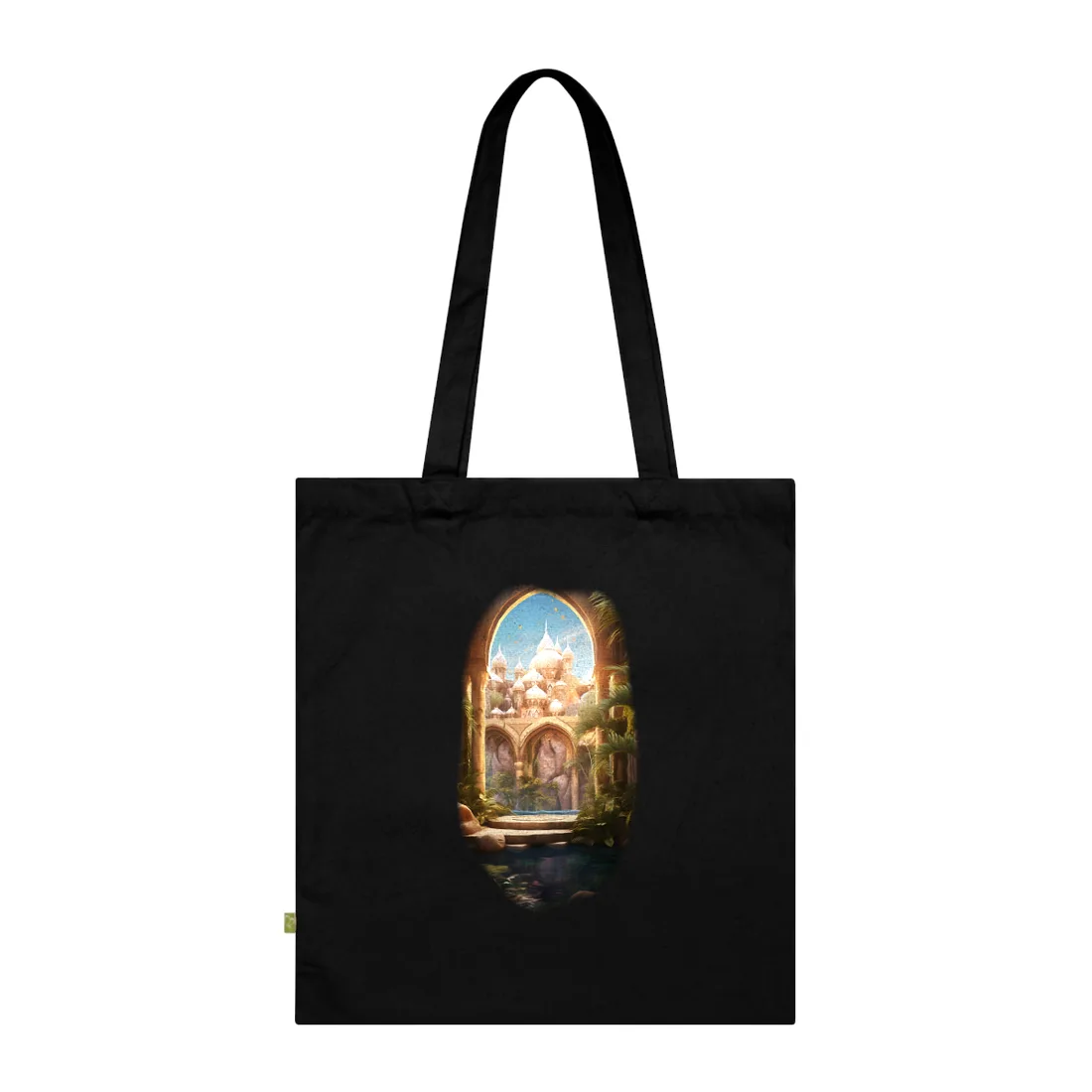 Mythical Desert Oasis: Arabian Nights Inspired Tote Bag - Tote Bag (Black)