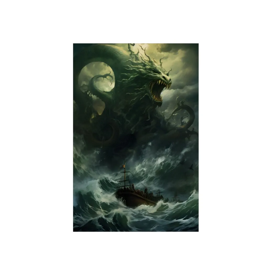 Mythical Marine Life: Ancient Sea Monster - Metal Poster