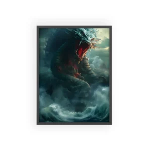 Sea Dragon in Stormy Waves Framed Poster