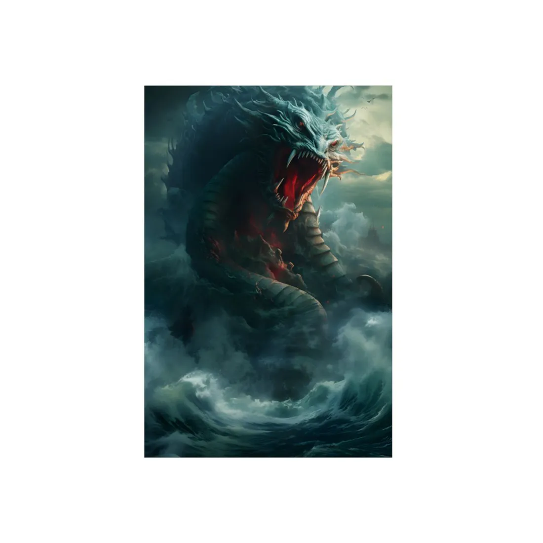 Mythical Sea Creature: Oceanic Art from Ancient Marine Mythology - Metal Poster