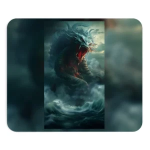 Sea Dragon in Stormy Waves Mouse Pad