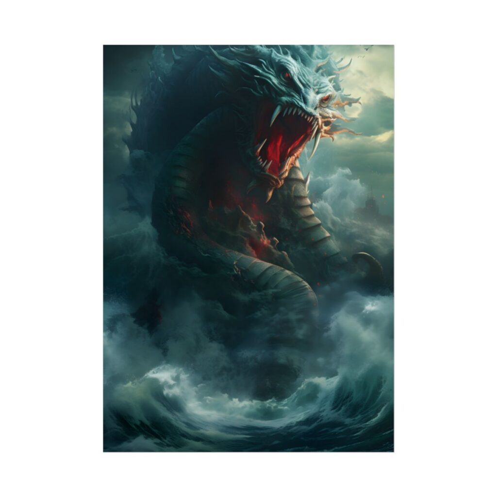 Mythical Sea Creature: Oceanic Art from Ancient Marine Mythology - Poster