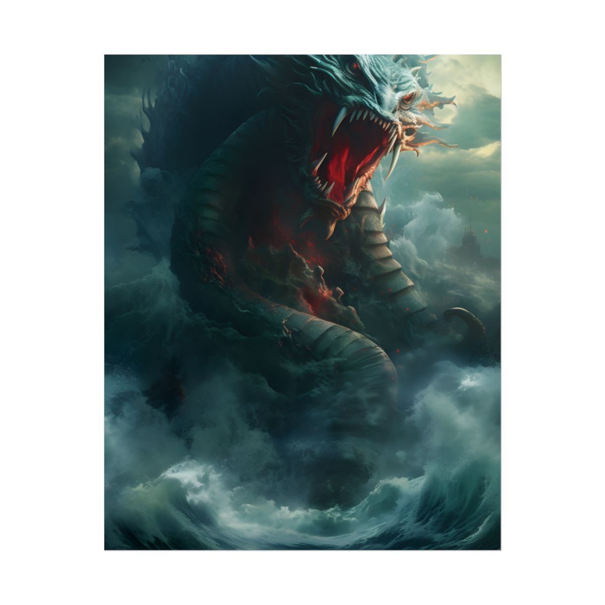 Mythical Sea Creature: Oceanic Art from Ancient Marine Mythology - Poster