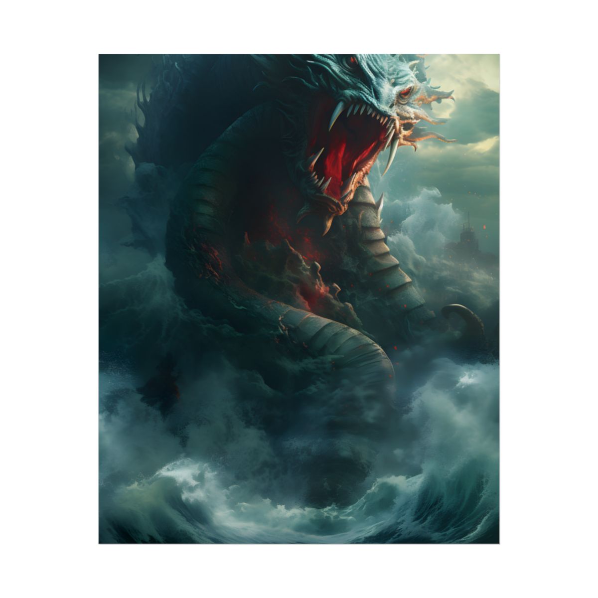 Mythical Sea Creature: Oceanic Art from Ancient Marine Mythology - Poster