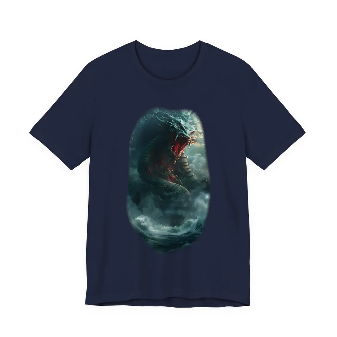 Mythical Sea Creature: Oceanic Art from Ancient Marine Mythology - T-Shirt (Navy)