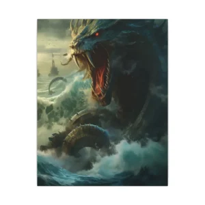 Sea Serpent Rising from Storm Canvas Print