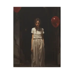 Woman with Red Balloons Canvas Print