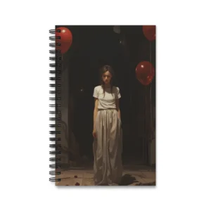 Woman with Red Balloons Spiral Notebook