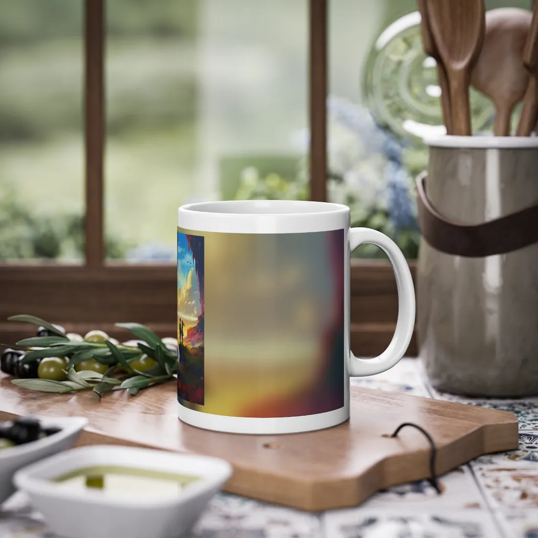 Nature's Friends: Girl and Boy on Meadow Hill - Mug