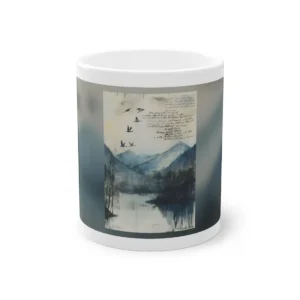 Mountain Lake with Flying Geese Mug