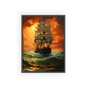 Sailing into Sunset Framed Poster