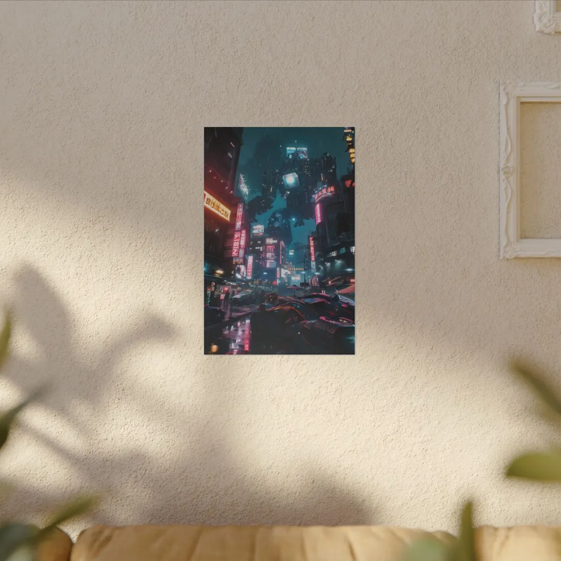 Neon City Dreams: Futuristic Urban Night - Canvas