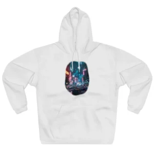 Cyberpunk Street with Giant Robot Hoodie