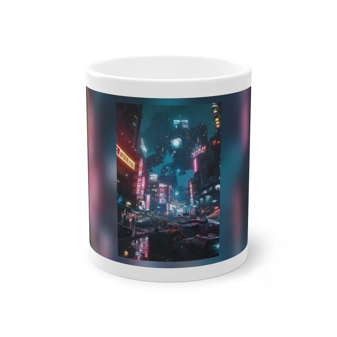 Neon City Dreams: Futuristic Urban Night - Mug