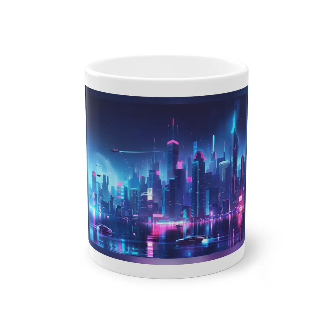 Neon City Lightscape: A - Mug