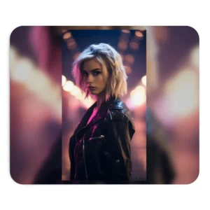 Woman with Short Blonde Hair Mouse Pad