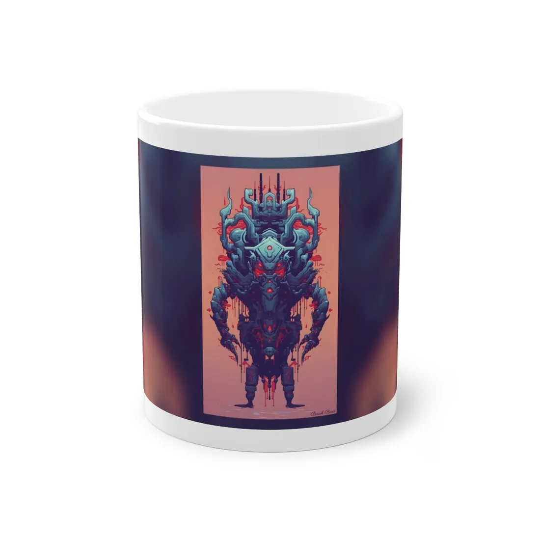 Neon Pixel Pets: Cyberpunk Synthwave Digital Art - Mug