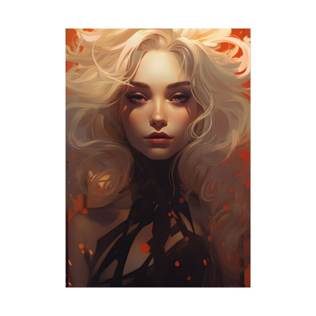Neutral Portrait: Close-Up Black Top Artwork - Poster