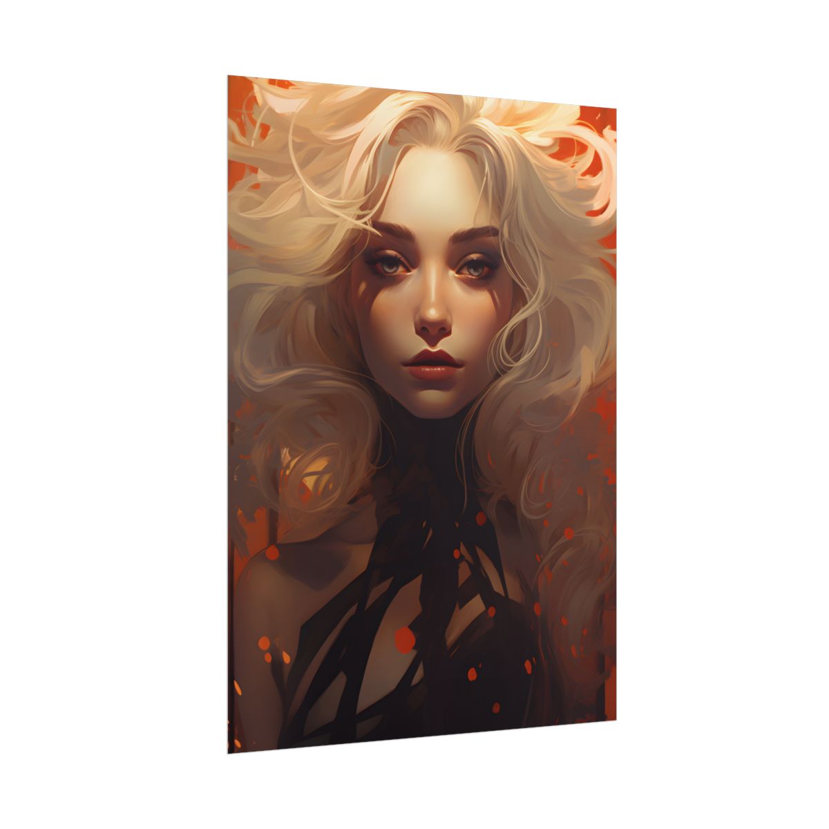 Neutral Portrait: Close-Up Black Top Artwork - Poster