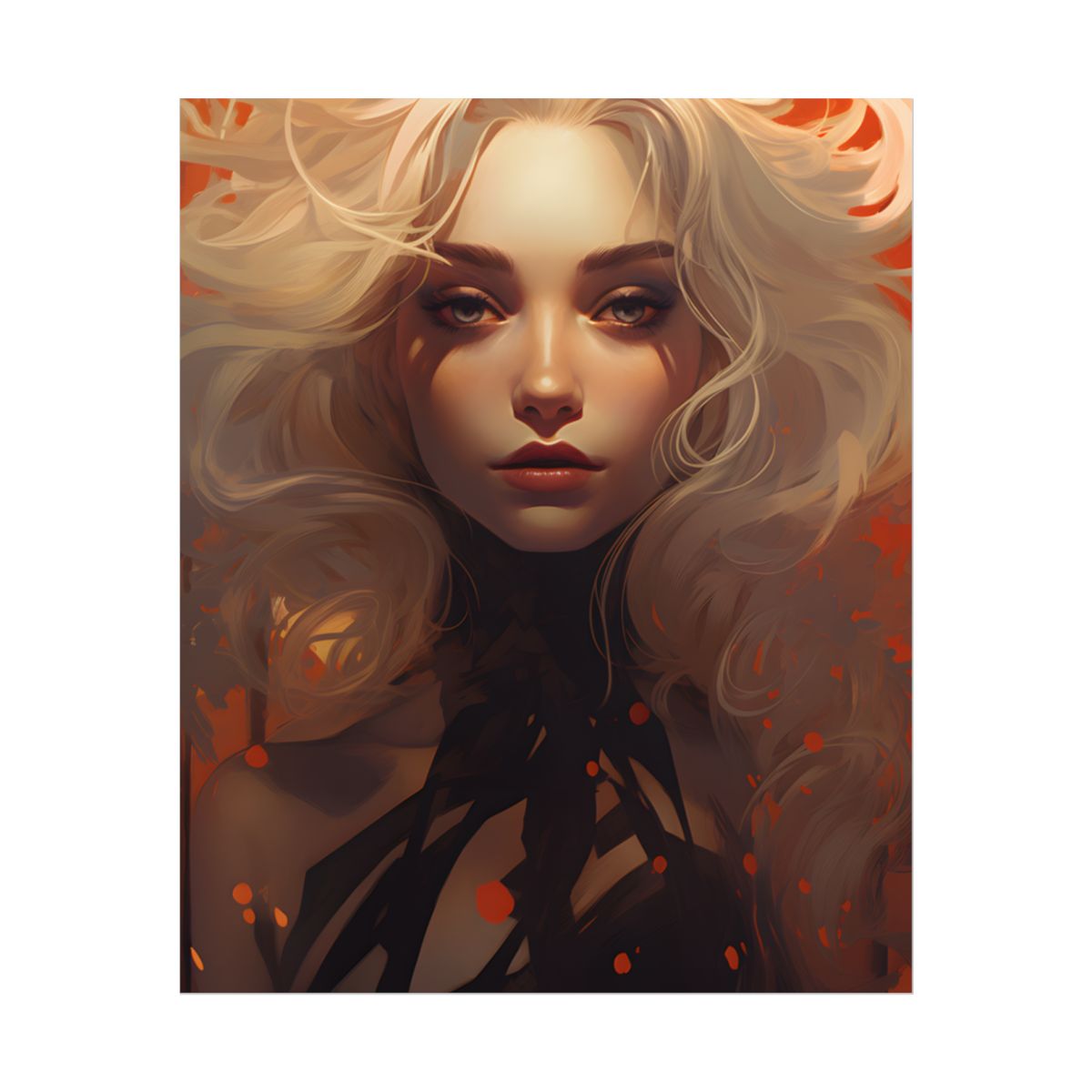 Neutral Portrait: Close-Up Black Top Artwork - Poster