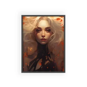 Woman with Flowing Blonde Hair Framed Poster