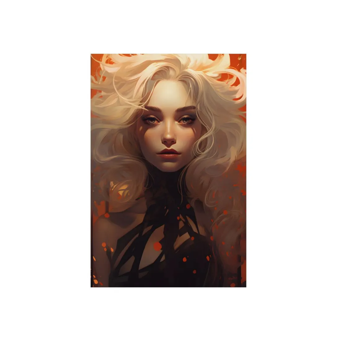 Neutral Portrait: Close-Up Black Top - Metal Poster