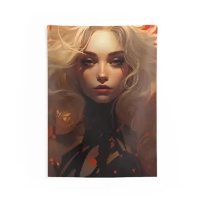 Woman with Flowing Blonde Hair Wall Tapestry