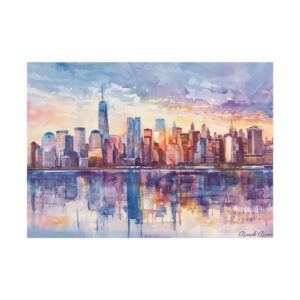 Sunset City Skyline Poster