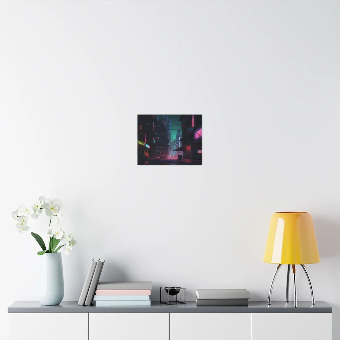 Nightfall in Neo-City: A Melancholic Cyberpunk Scene - Canvas