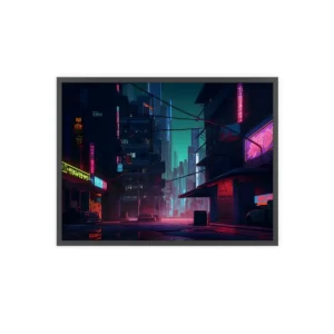 Neon City Alley Framed Poster