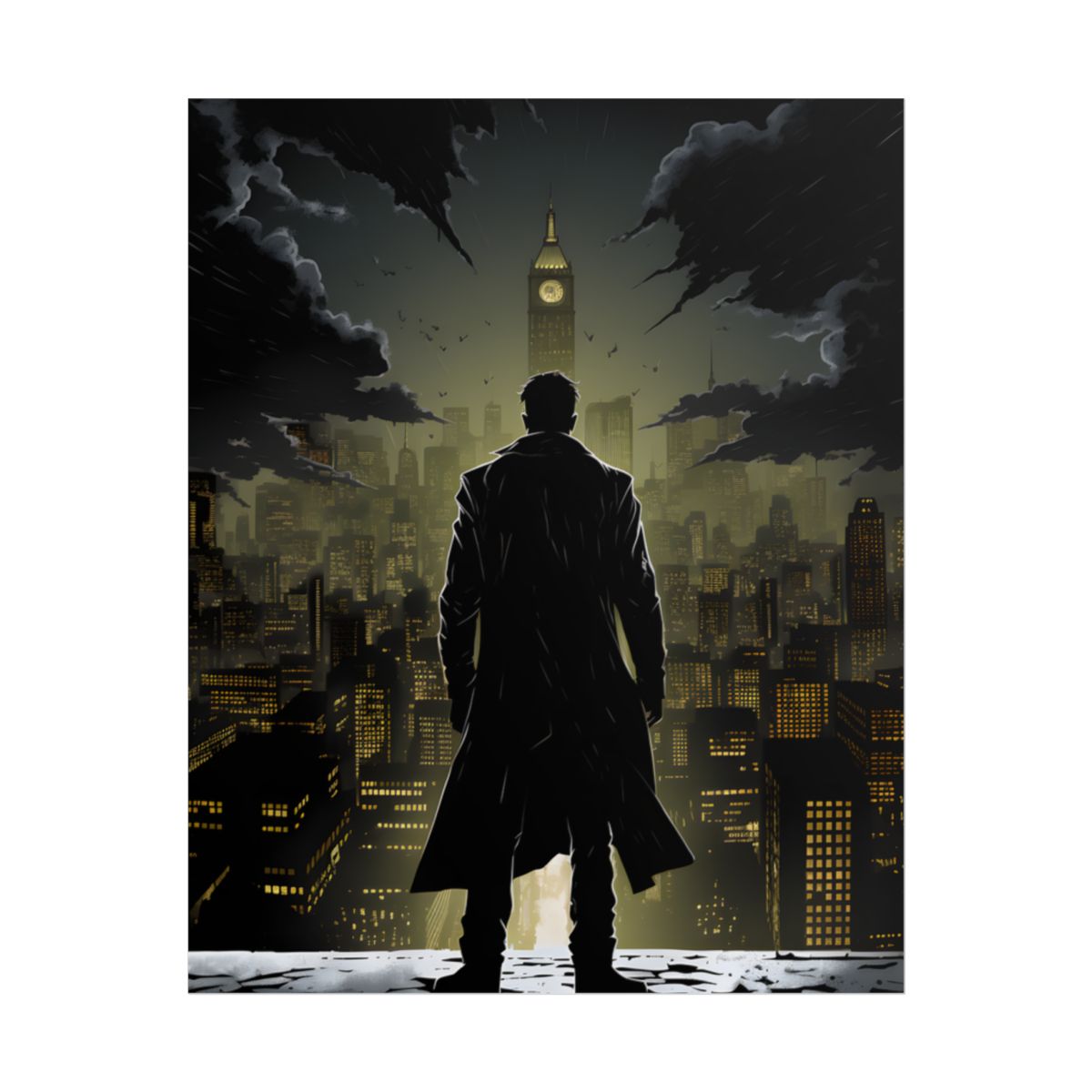 Noir Urban Fantasy: The Case of the Missing Heiress - Detective Artwork - Poster
