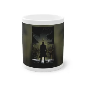 Silhouette over Rainy City Mug