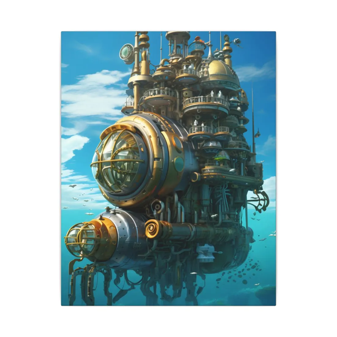Oceanic Steampunk Adventure: A Group of Explorers - Canvas