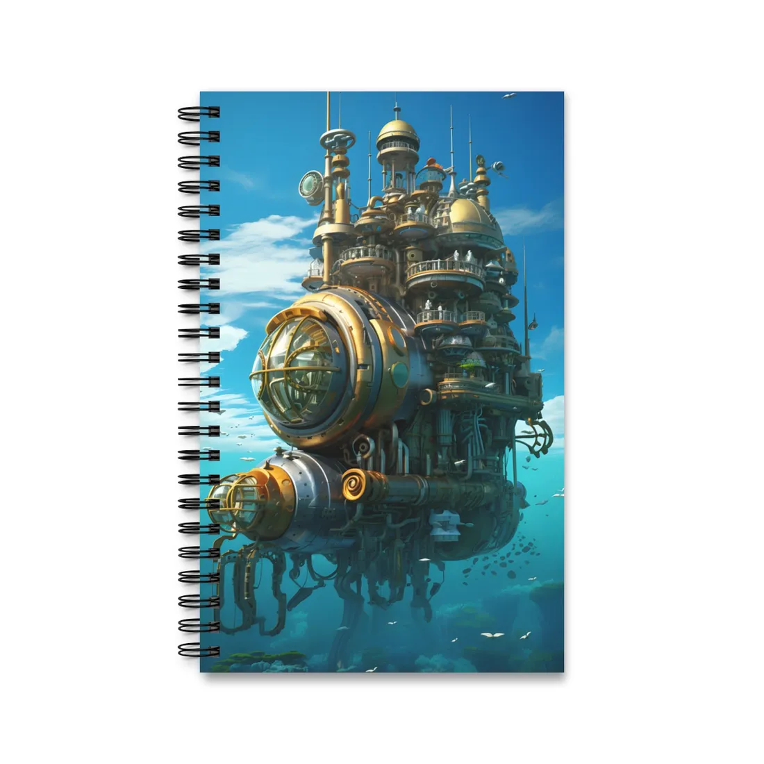 Oceanic Steampunk Adventure: A Group of Explorers - Spiral Notebook