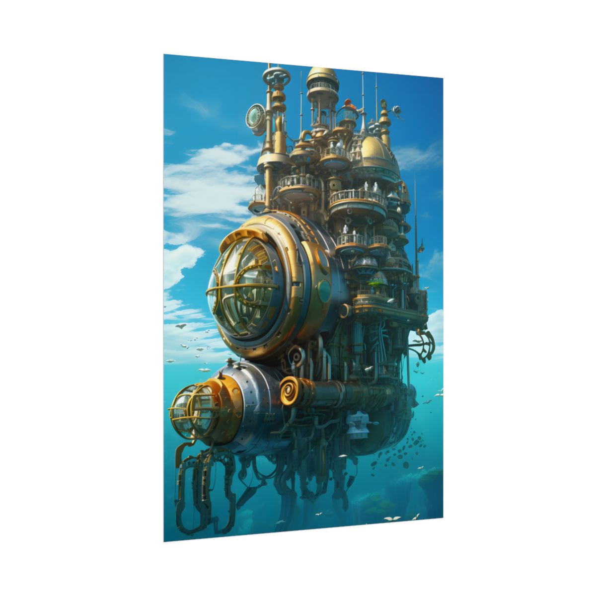 Oceanic Steampunk Adventure: A Group of Explorers - Poster