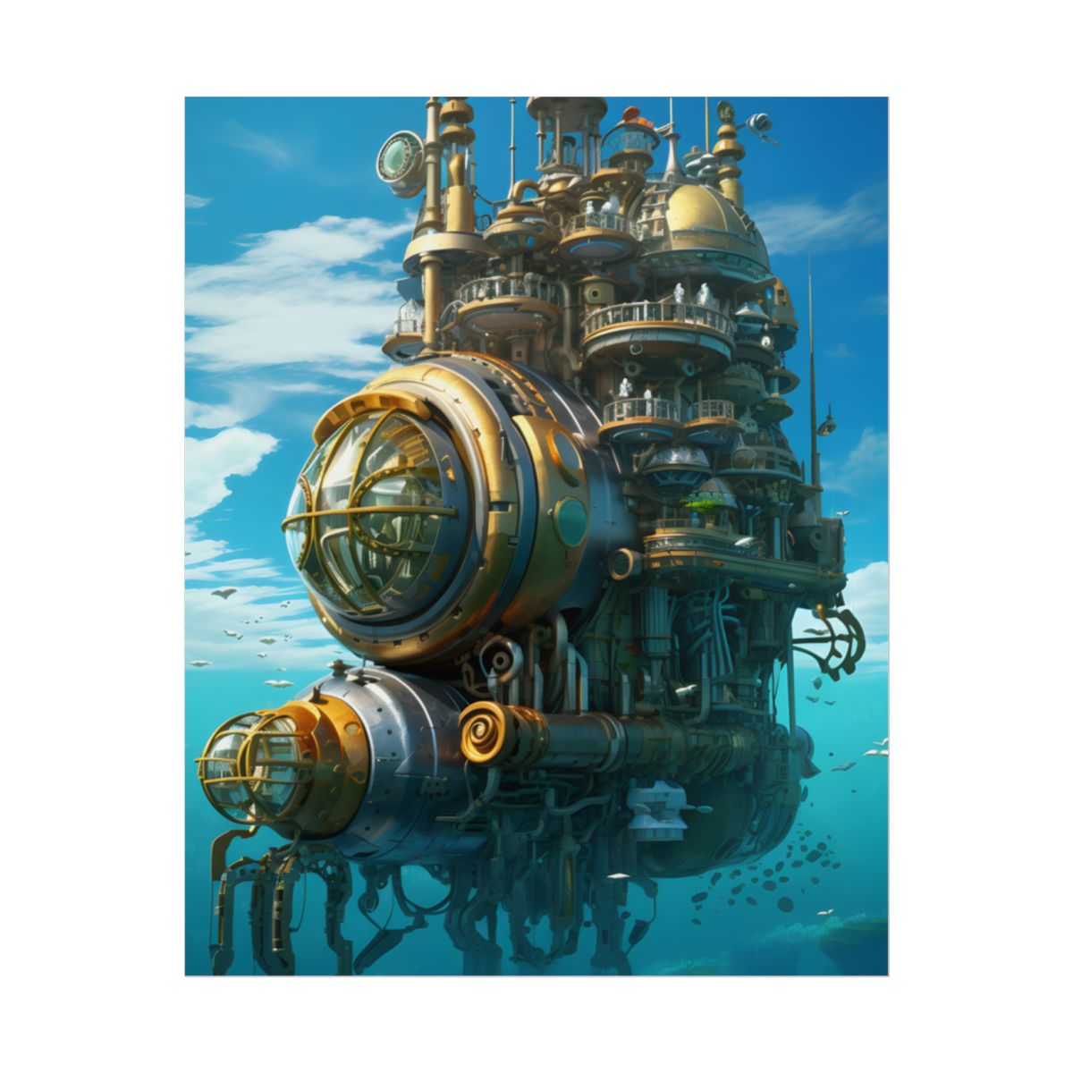 Oceanic Steampunk Adventure: A Group of Explorers - Poster