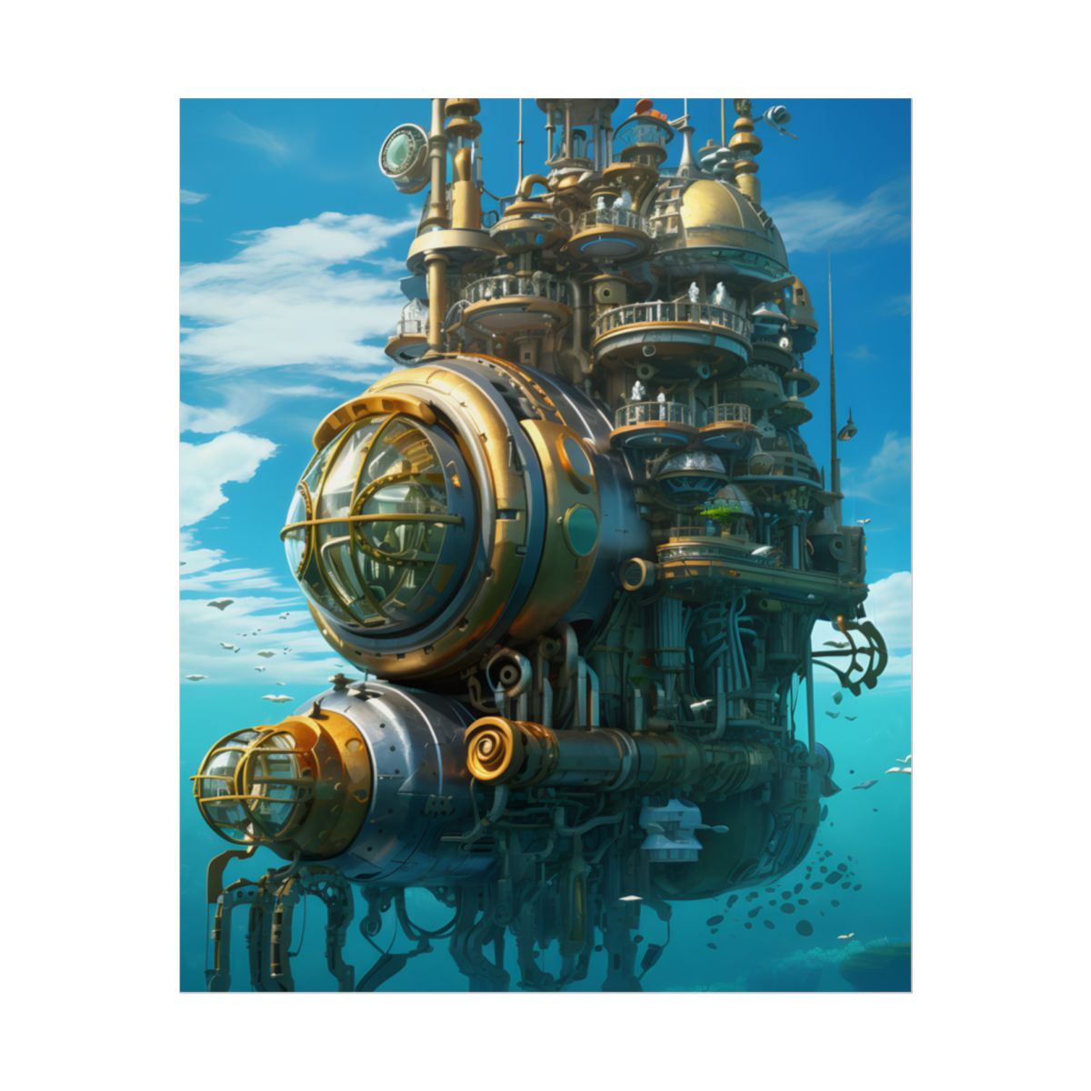 Oceanic Steampunk Adventure: A Group of Explorers - Poster