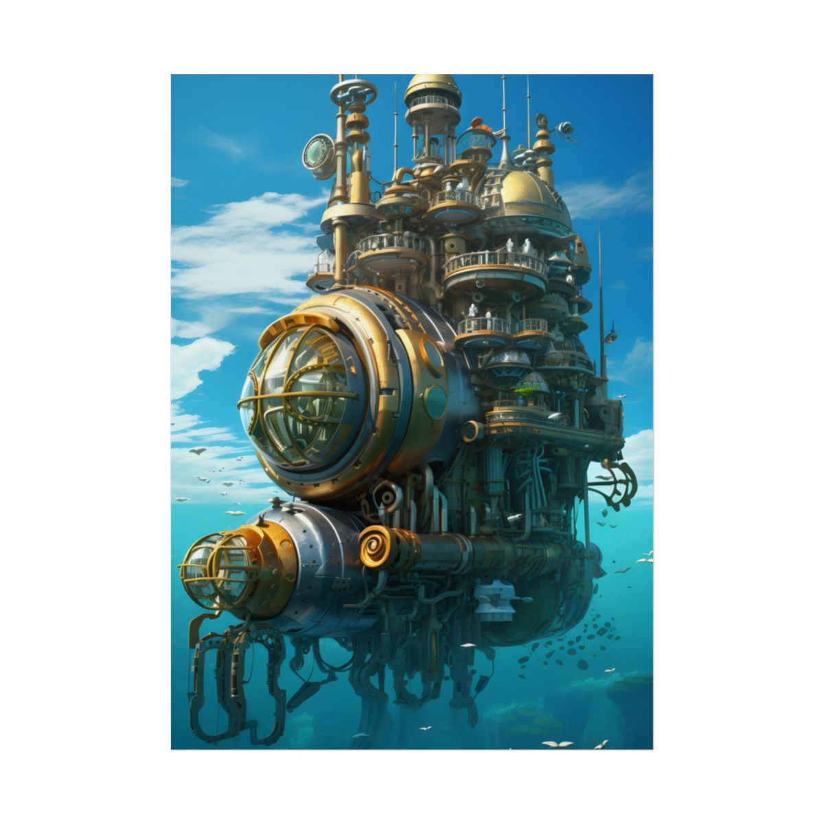 Oceanic Steampunk Adventure: A Group of Explorers - Poster