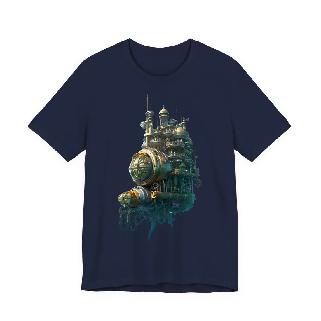 Oceanic Steampunk Adventure: A Group of Explorers T-Shirt - T-Shirt (Navy)