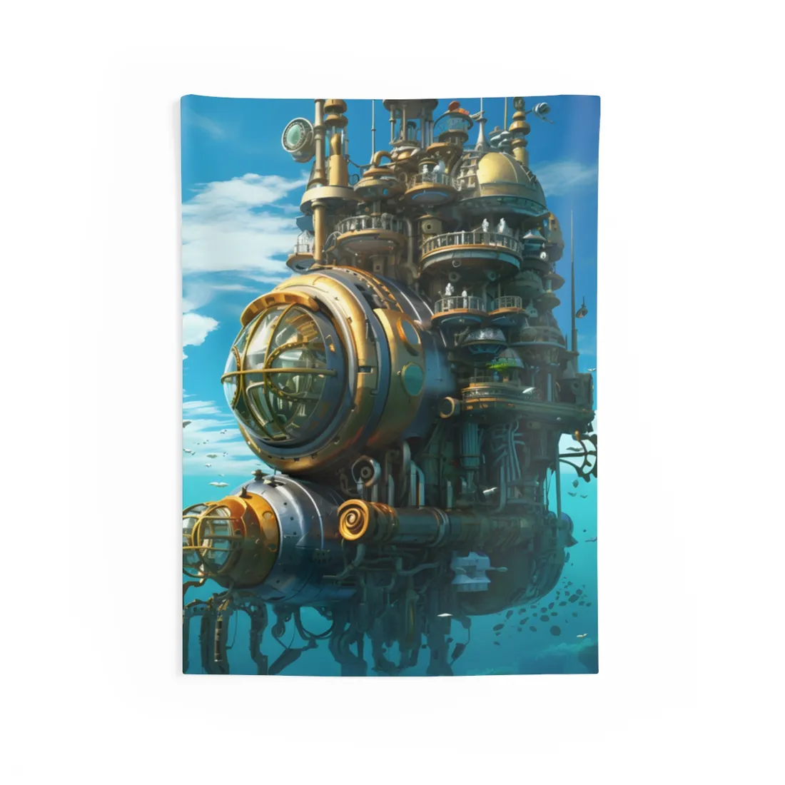 Oceanic Steampunk Adventure: A Group of Explorers - Wall Tapestry