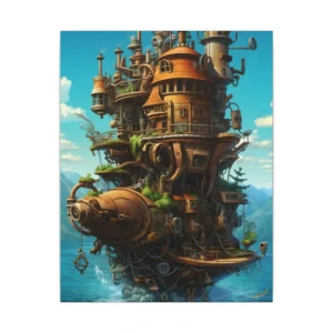 Steampunk Floating Castle Canvas Print