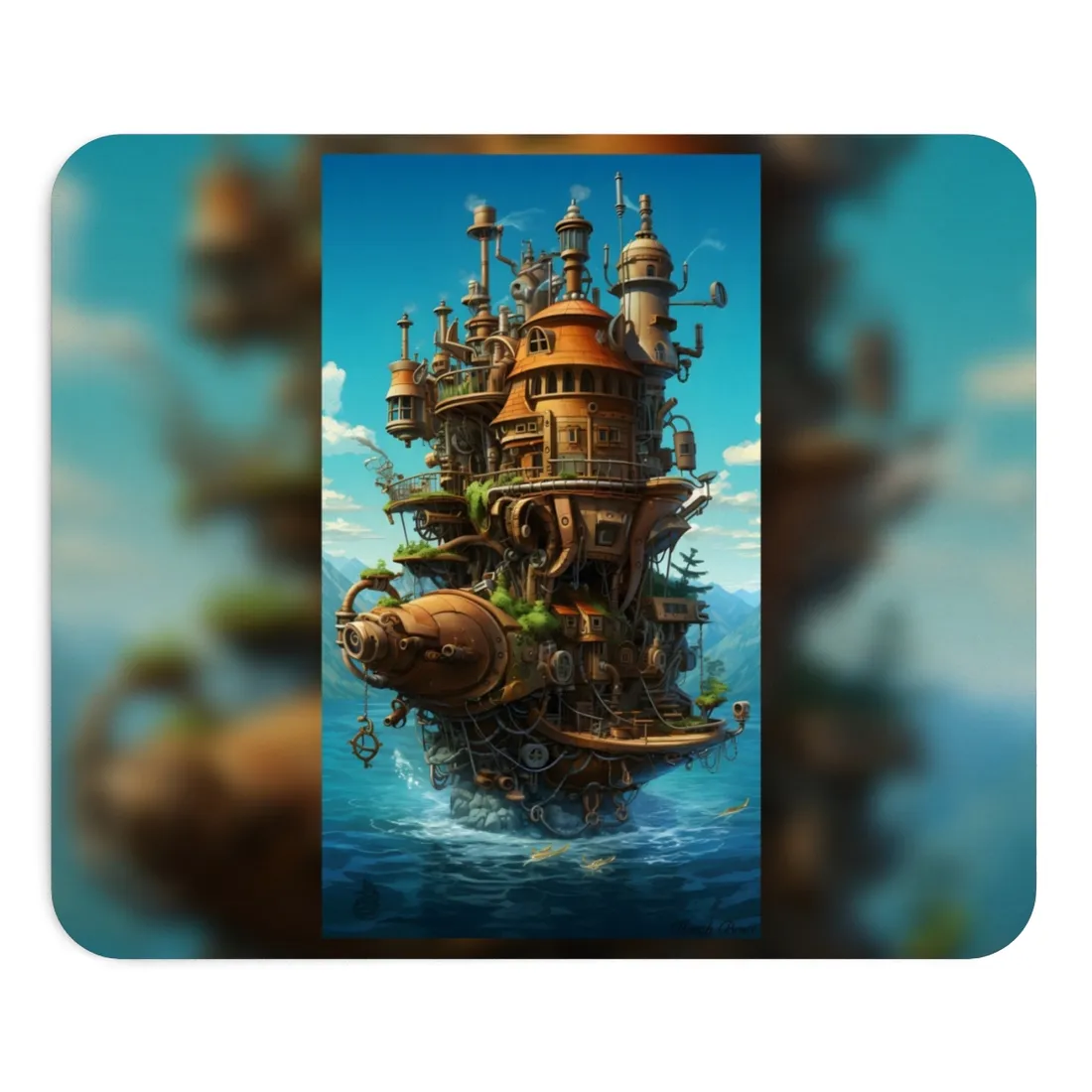 Oceanic Steampunk Treasure Dive: Underwater Adventure - Mouse Pad
