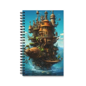 Steampunk Floating Castle Spiral Notebook