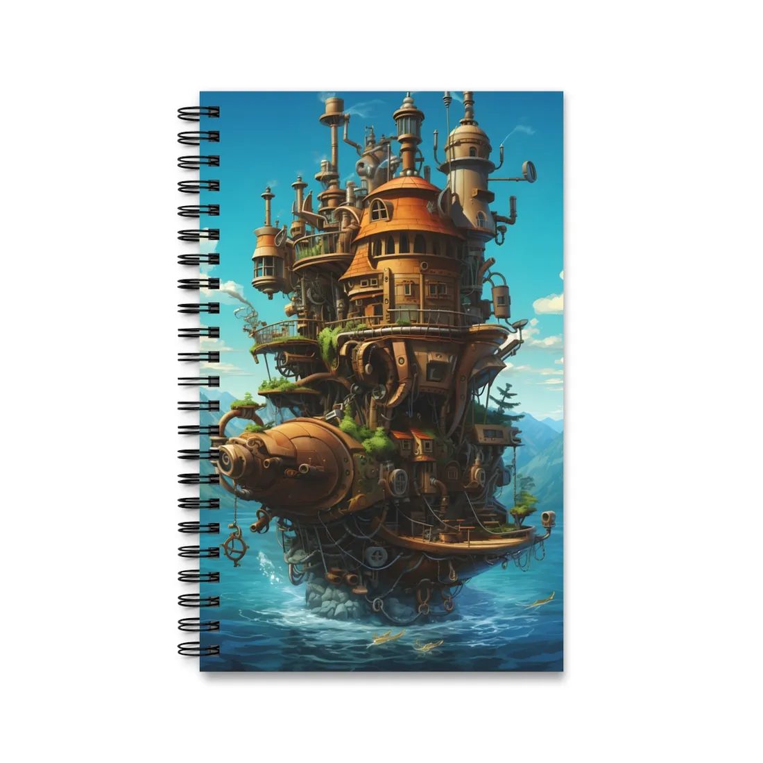 Oceanic Steampunk Treasure Dive: Underwater Adventure - Spiral Notebook
