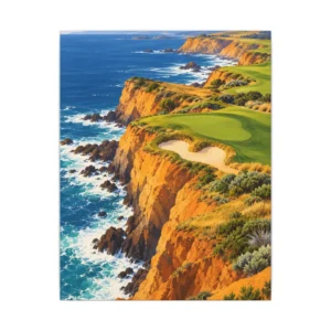 Coastal Cliffs and Golf Course Canvas Print