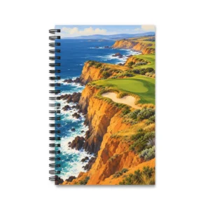 Coastal Cliffs and Golf Course Spiral Notebook