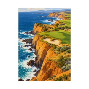Coastal Cliffs and Golf Course Poster